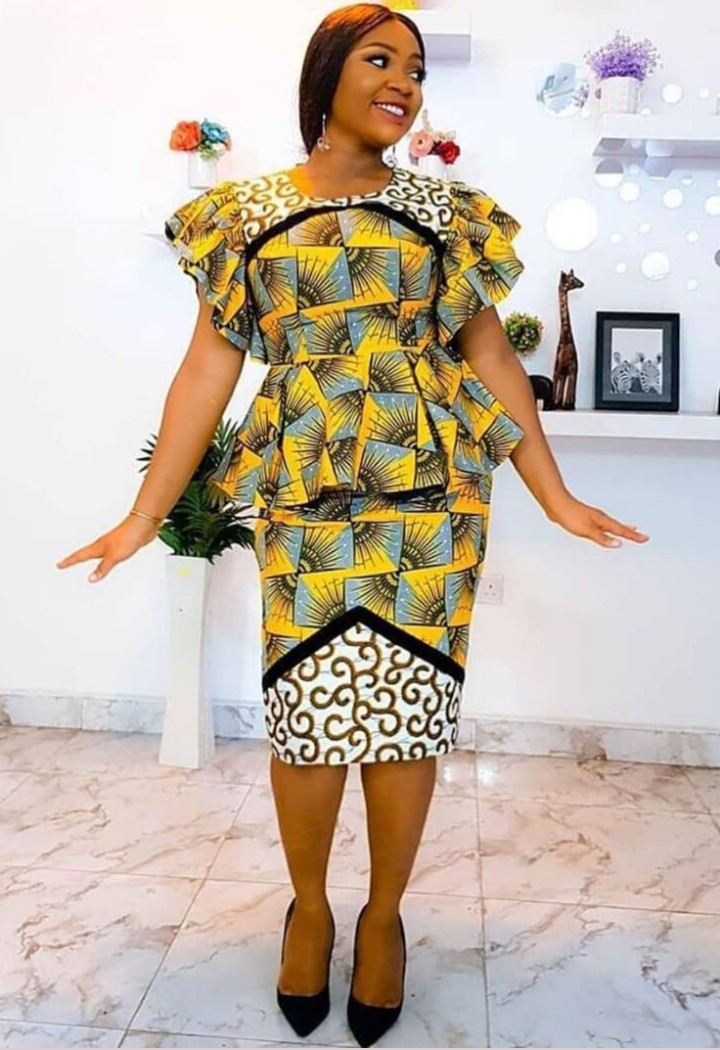 Ankara Peplum Top with Pencil Skirts for Smart Looks.