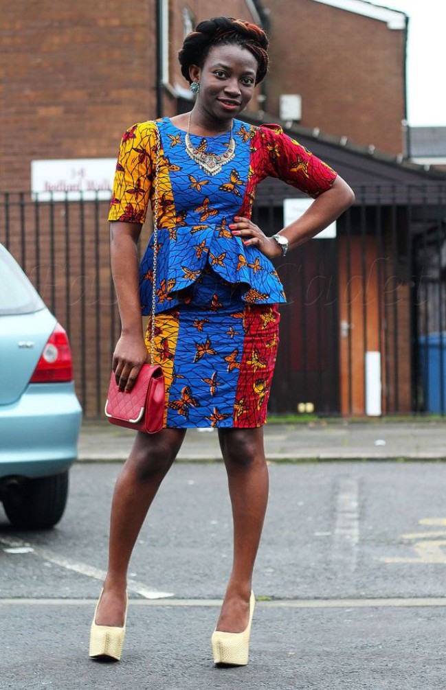 Ankara Peplum Top with Pencil Skirts for Smart Looks.