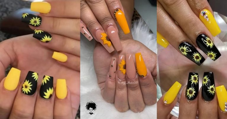 30 Designs Bonitos De Unhas De Girassol Para Alegrar O Seu Dia