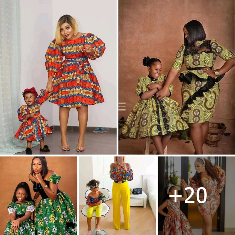 Mothers Check Out These Wonderful Matching Ankara Outfits to Rock With Your Little Princess
