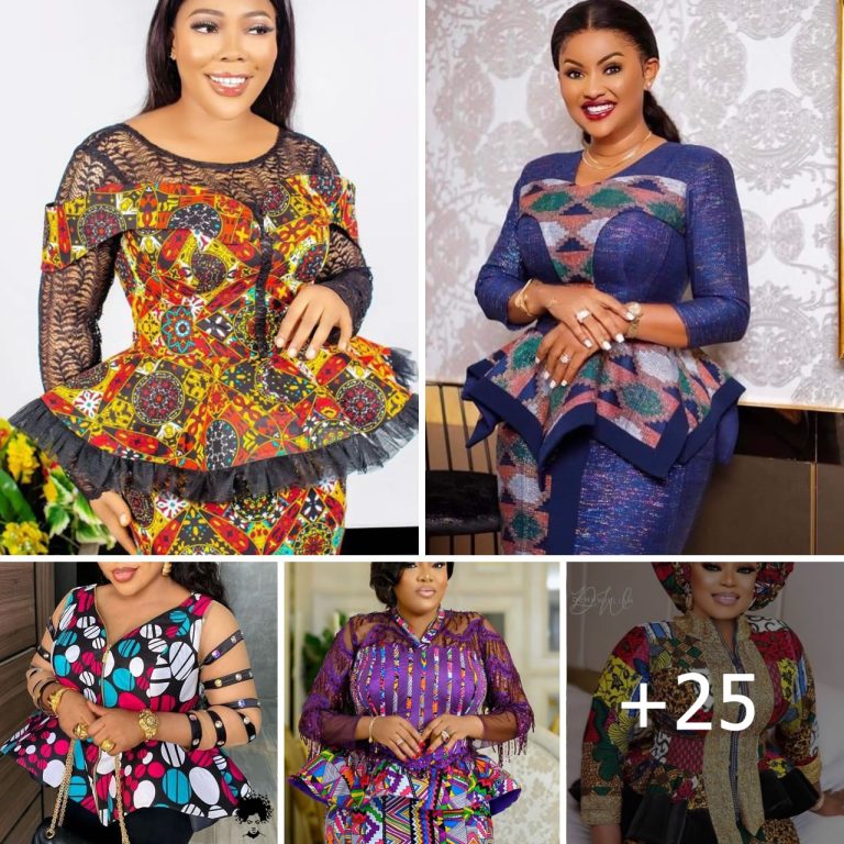 25 PHOTOS:  Ankara Peplum Blouse Styles