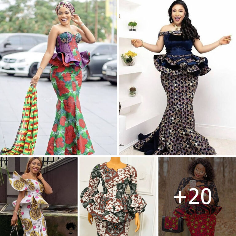 20 PHOTOS: Ankara Long Skirt And Peplum Blouse Styles.