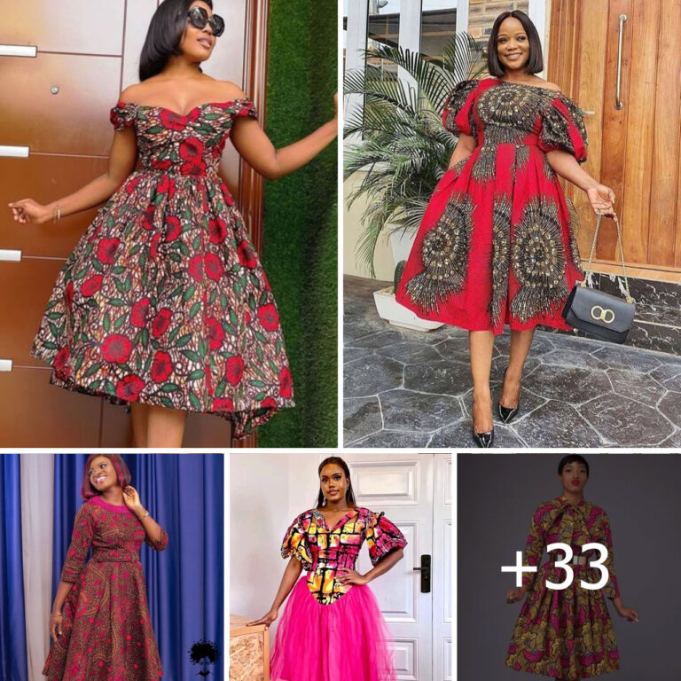 33 PHOTOS: Ankara Short Gown Styles