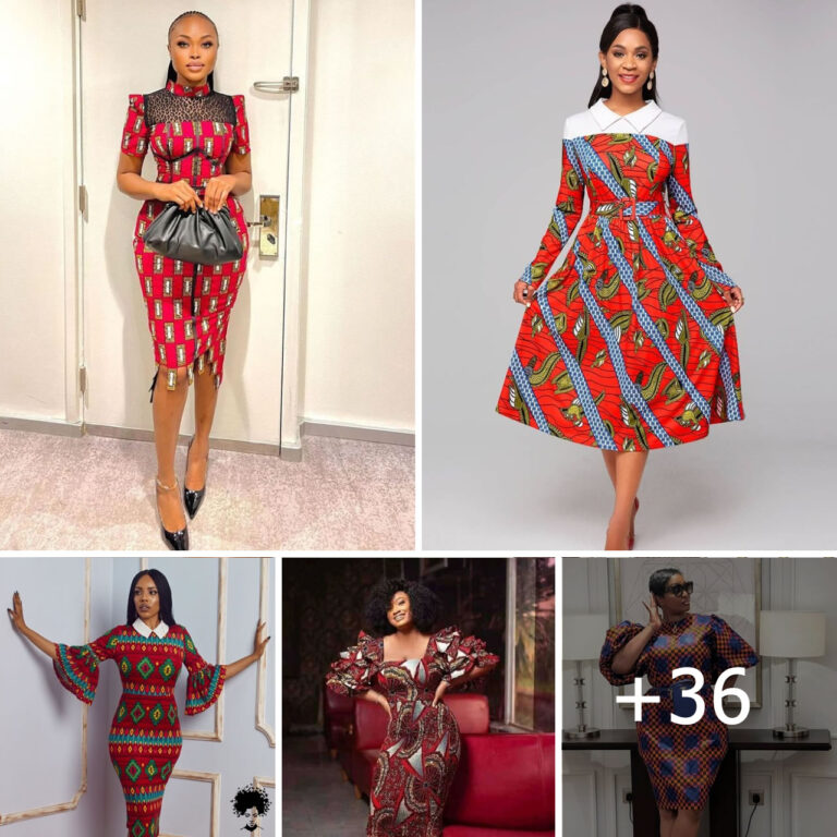 36 PHOTOS:  Ankara Bodycon Midi Gown Styles