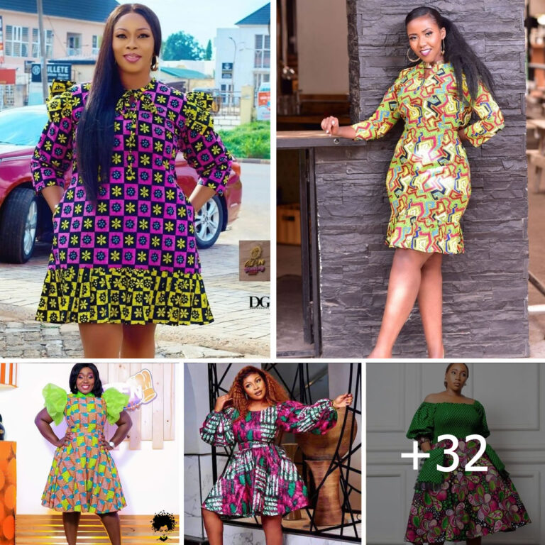 32 PHOTOS: Ankara Short Dress Styles For Stylish Moms