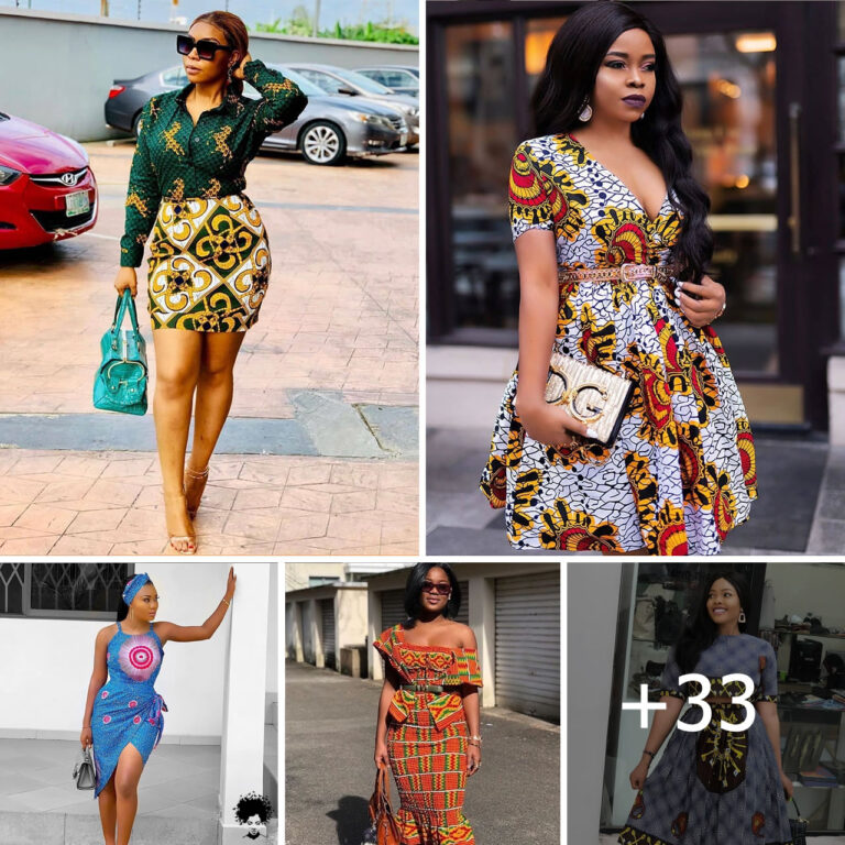 33 PHOTOS: Ankara Short Dress Styles For Stylish Moms.
