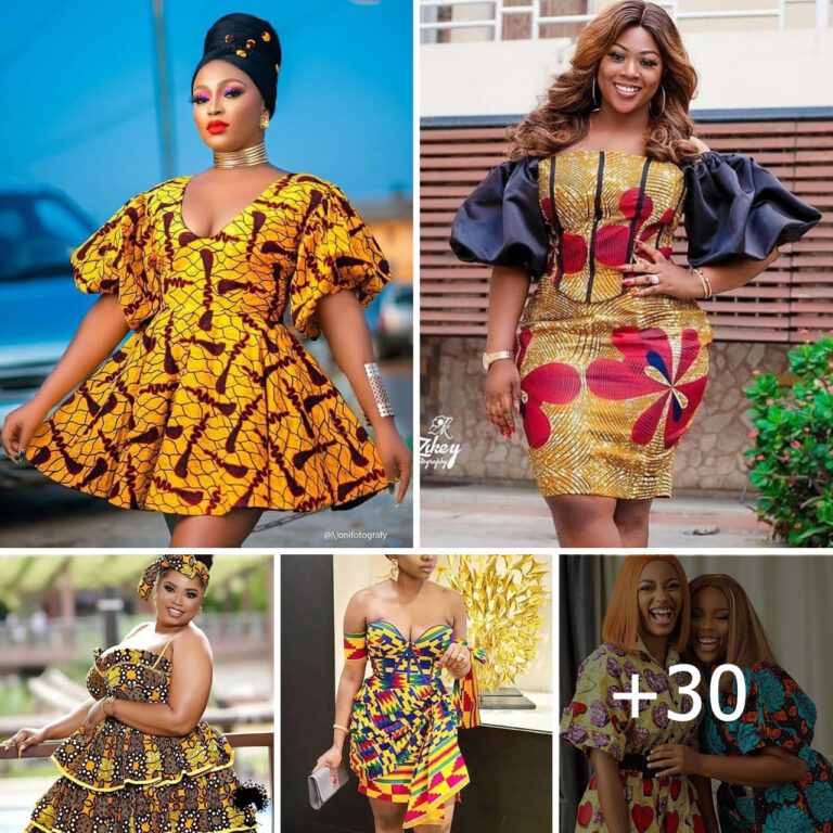 30 PHOTOS: Ankara Short Gown Styles