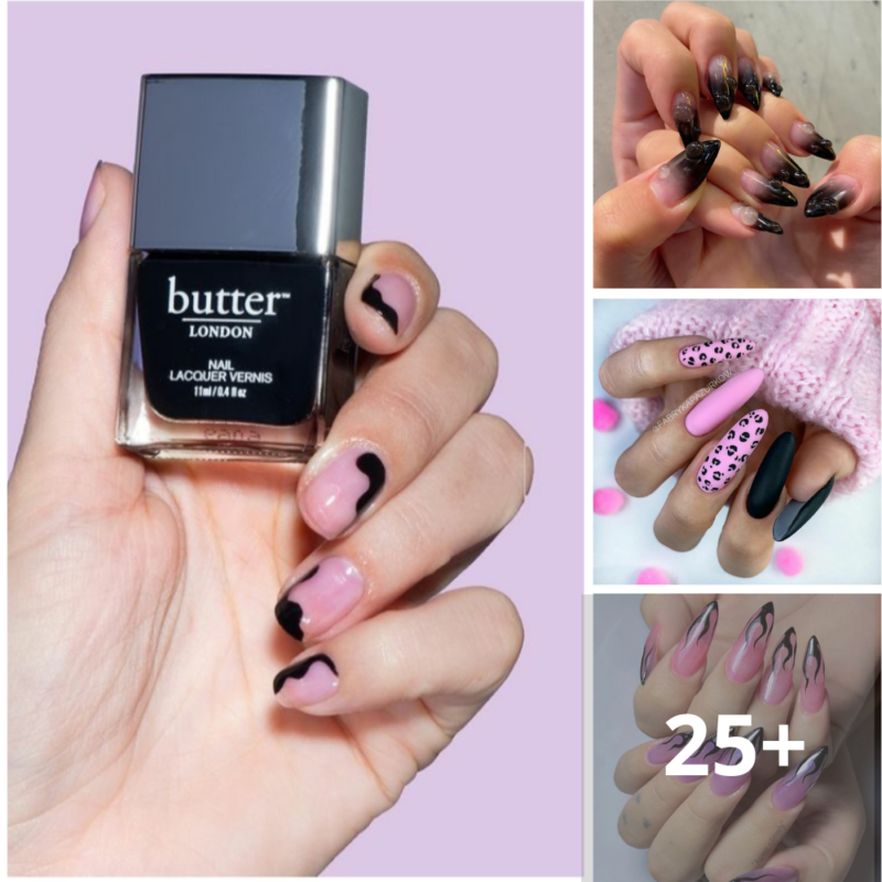26 Pretty Pink And Black Nails