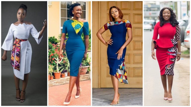 30+ Classy Ankara and Plain Fabric Combination Styles For Office Slay.