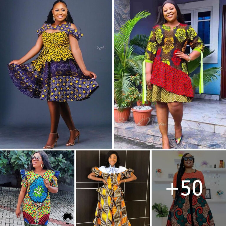 50 PHOTOS: Ankara Short Gown Styles