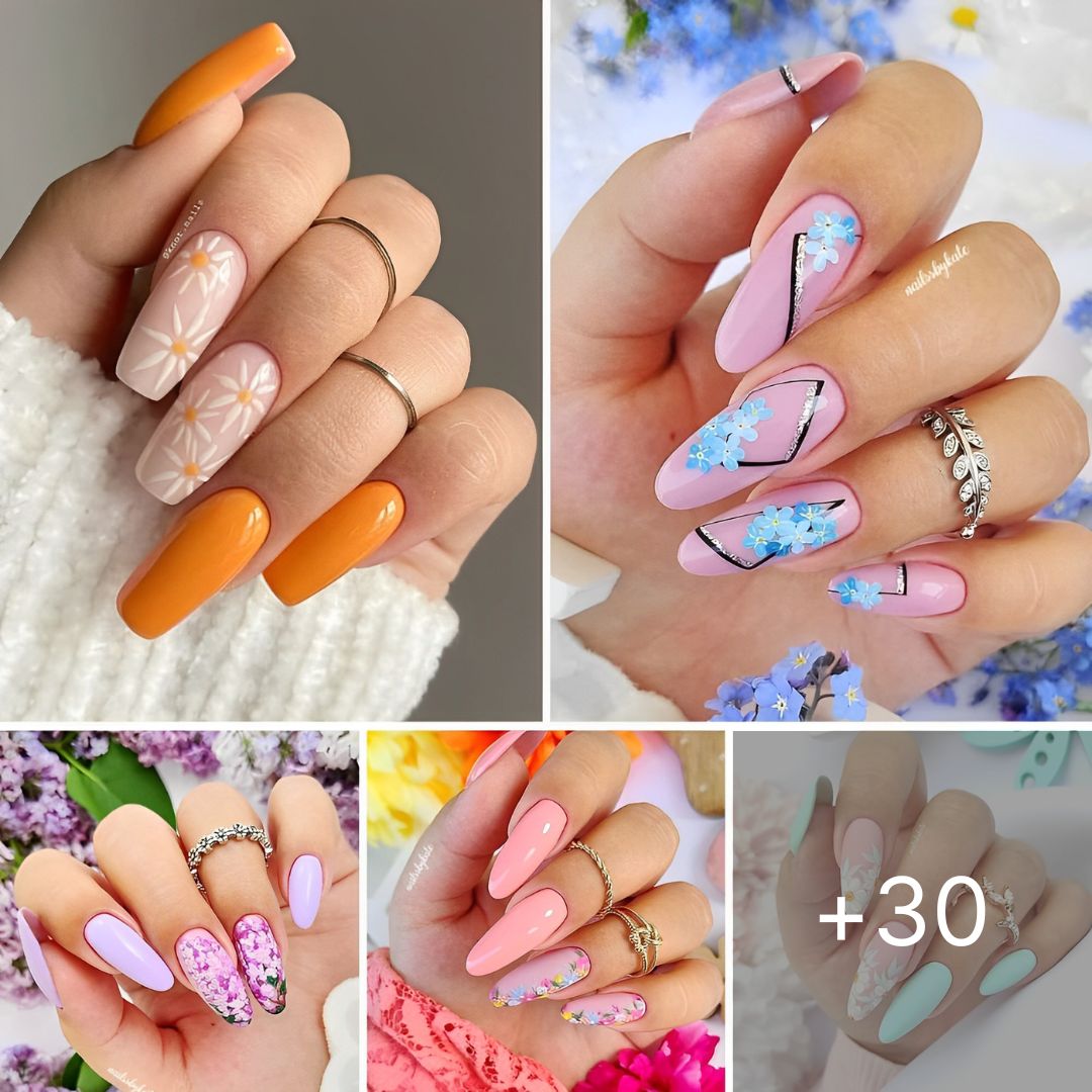 30+ Flower Nails Which Are Fun And Classy