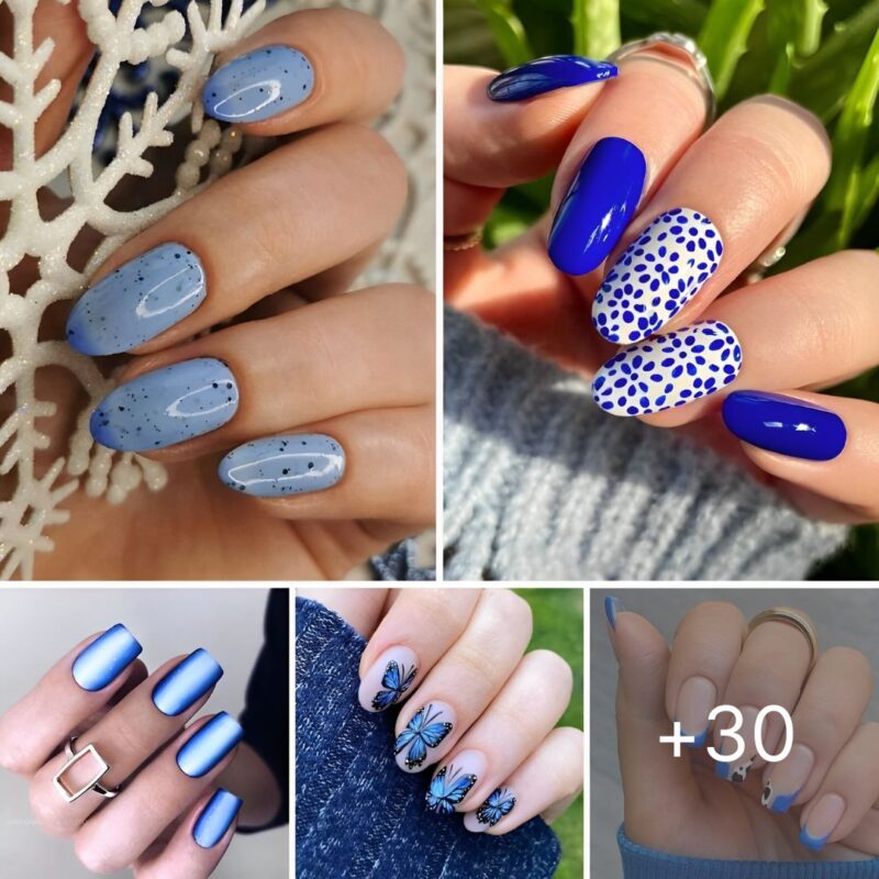 30 Gorgeous Blue Nail Designs To Copy In 2024