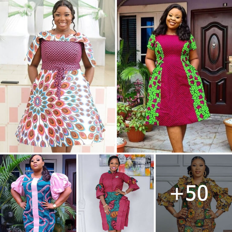 50 PHOTOS:  Tailor Made Ankara Short Gown Styles