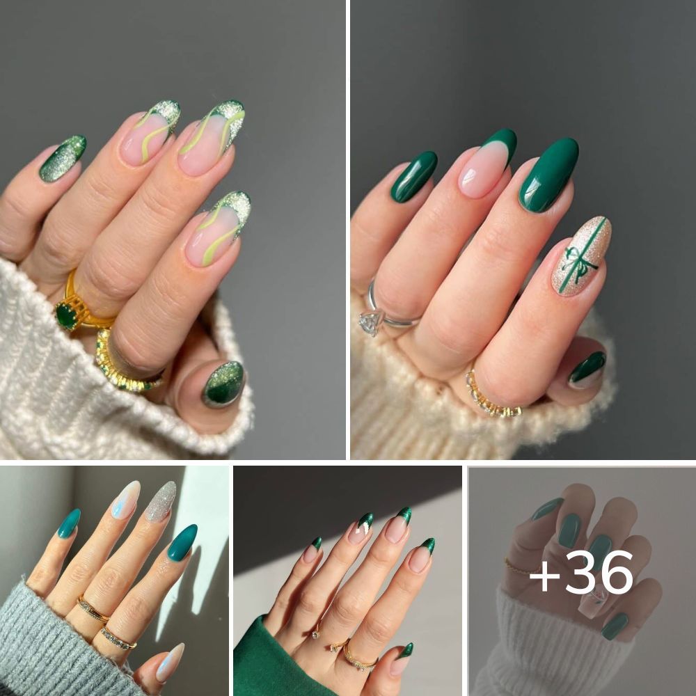 36 breathtaking green christmas nails you want to recreate this holiday season