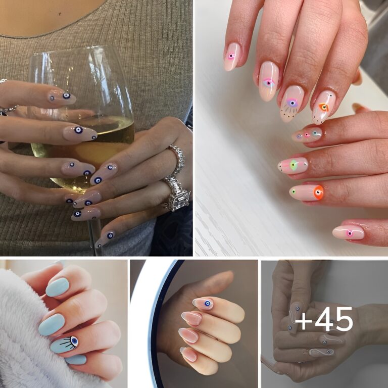 45+ Sleek Evil Eye Nails That Will Reverse Your Karma