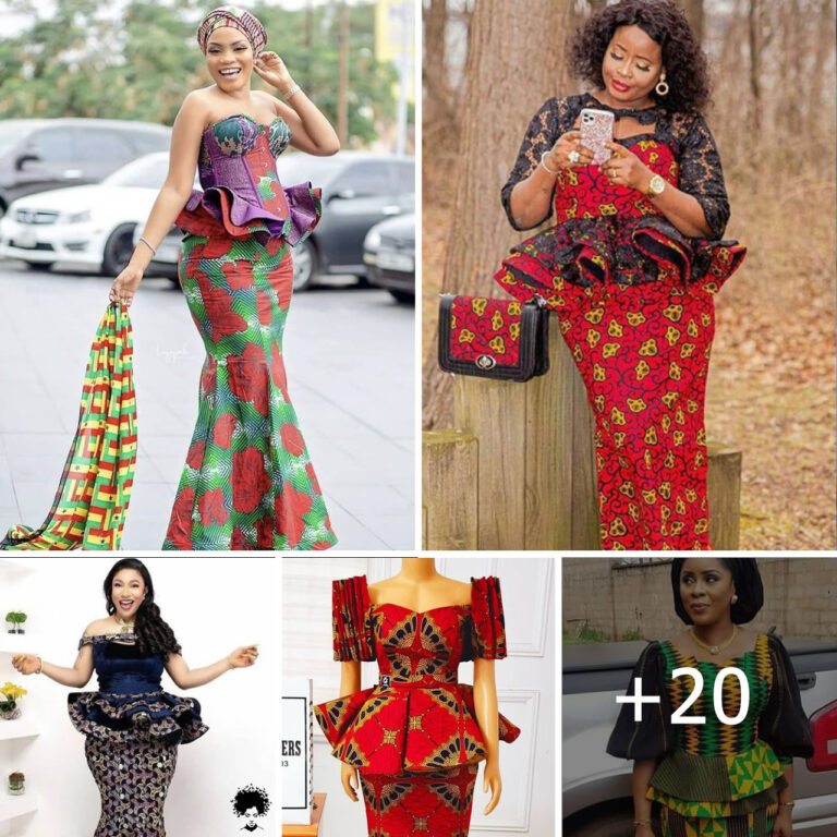 20 PHOTOS: Ankara Long Skirt and Peplum Blouse