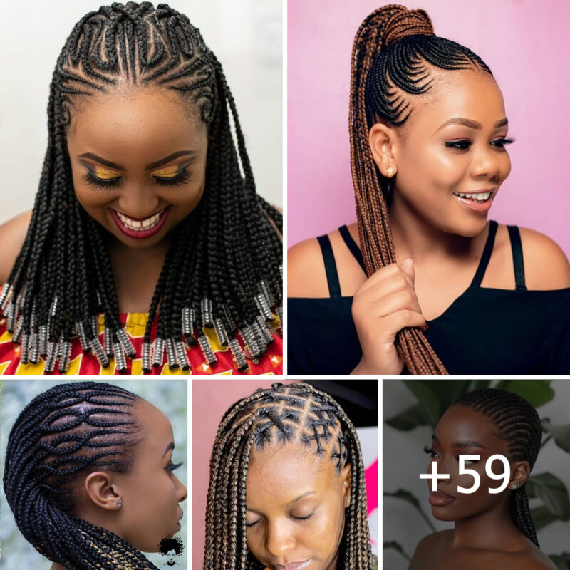 +59 PHOTOS: Cornrow braid designs + Knotless braids styles ‎