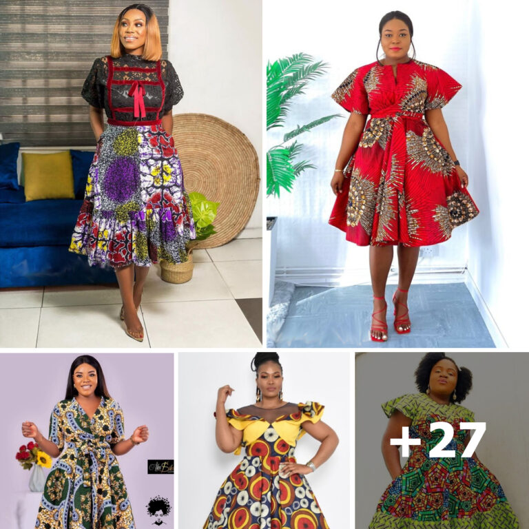27 PHOTOS:  Trendy Ankara Short Gown Styles