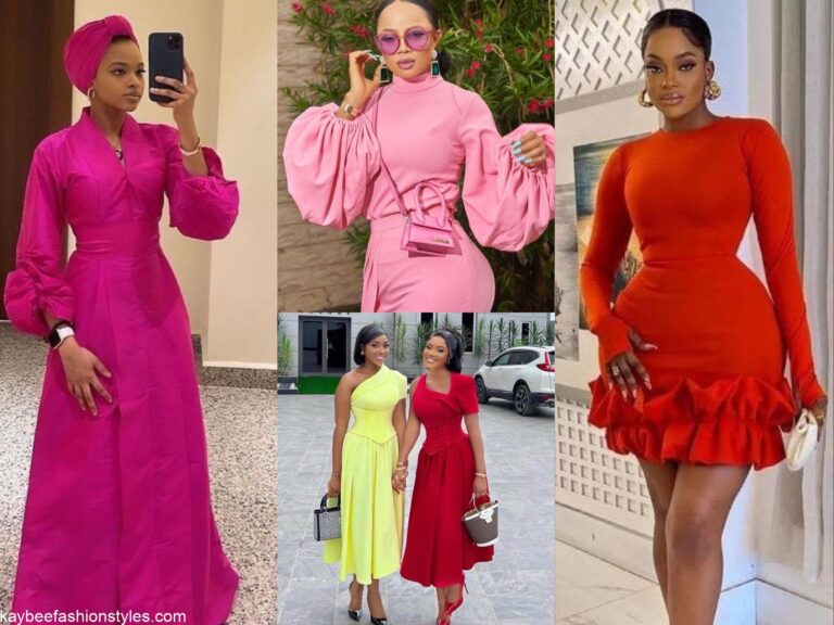 30 Best Styles for Plain Material Gowns in Nigeria 