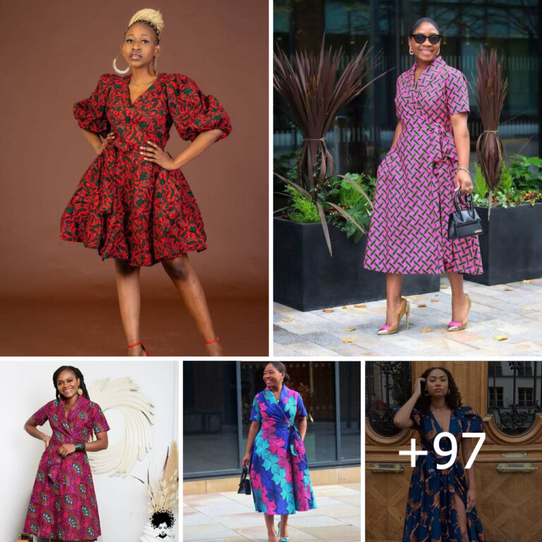 97 PHOTOS:  Ankara Wrap Gown Styles
