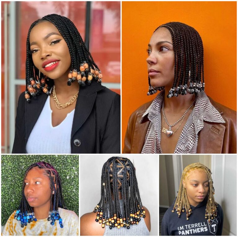 25 Incredible Short Knotless Braids with Beads