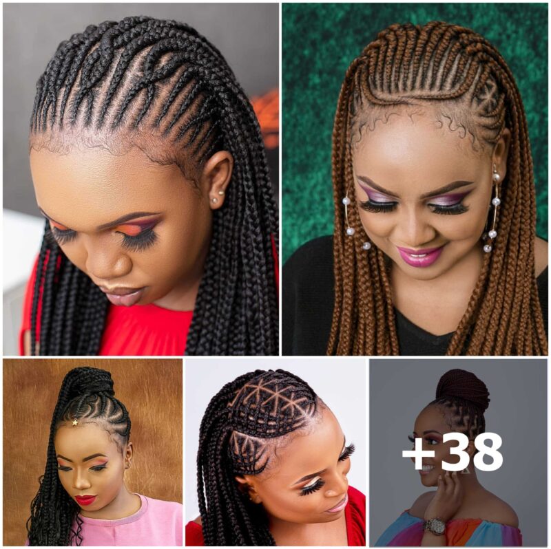 38 PHOTOS: Cornrow braid designs + Box braids hairstyles ‎