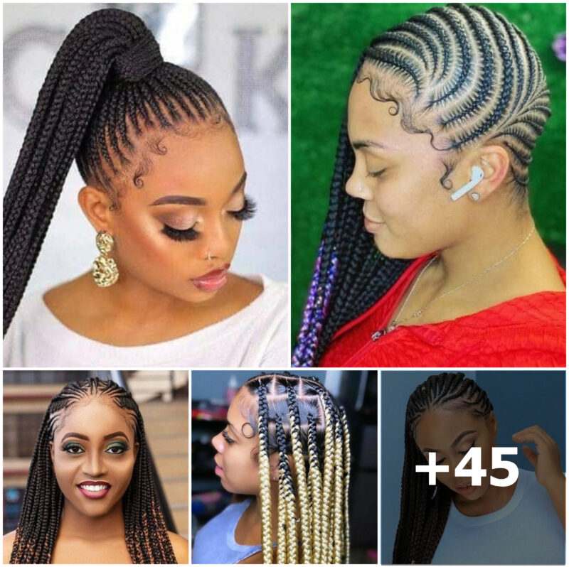 +45 PHOTOS: Knotless braids for women + Cornrow braid designs ‎