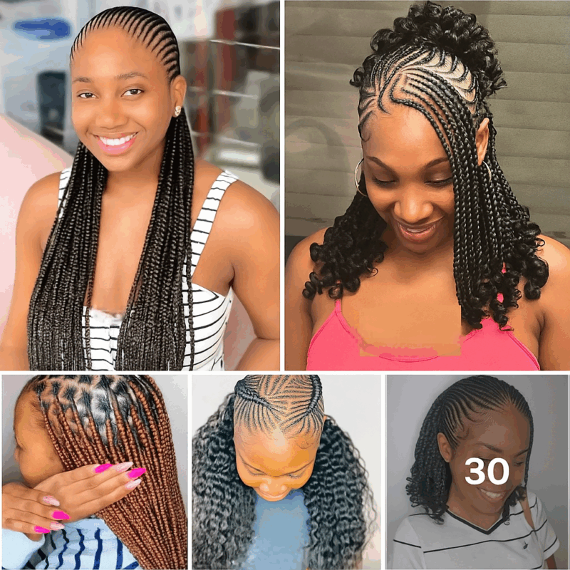 30 PHOTOS: Elegant Cornrow & Knotless Braid Ideas ‎
