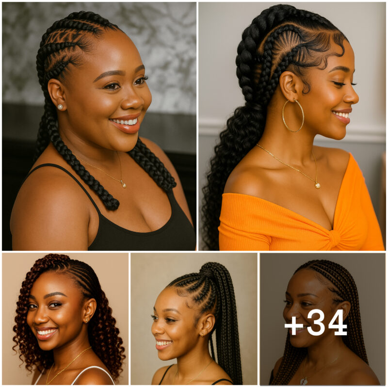 34 PHOTOS: Cornrow braid designs – Knotless braids styles ‎