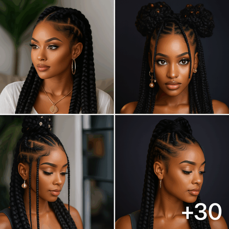 33 PHOTOS: Knotless braids styles + Box braids hairstyles ‎