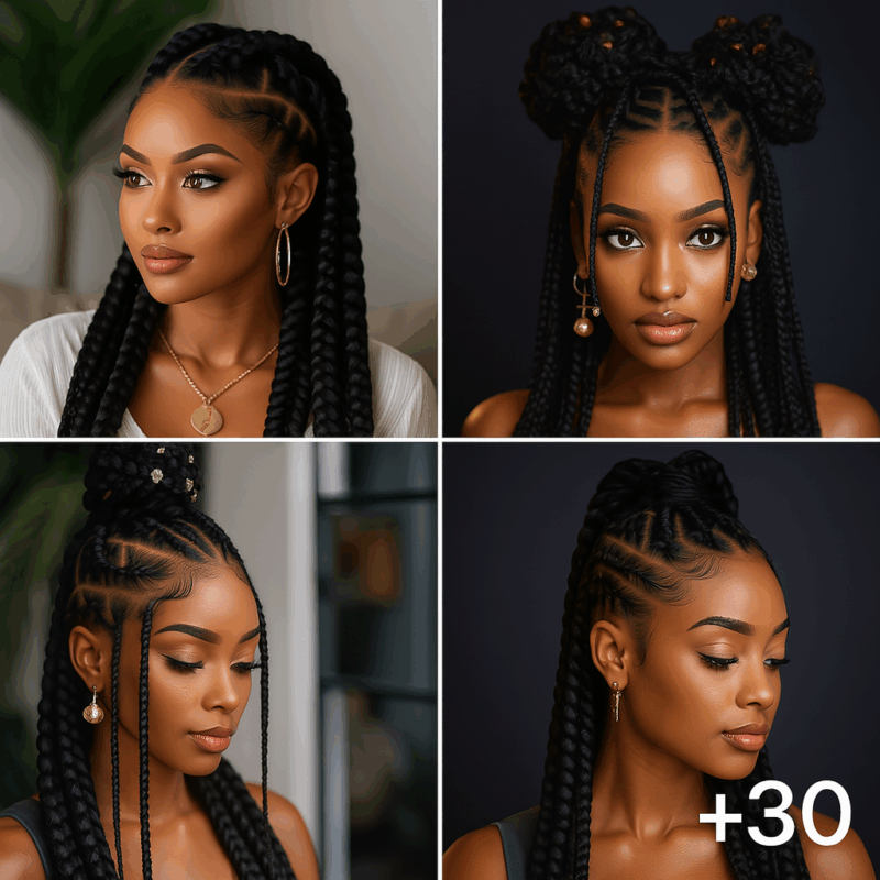 33 PHOTOS: Knotless braids styles + Box braids hairstyles ‎