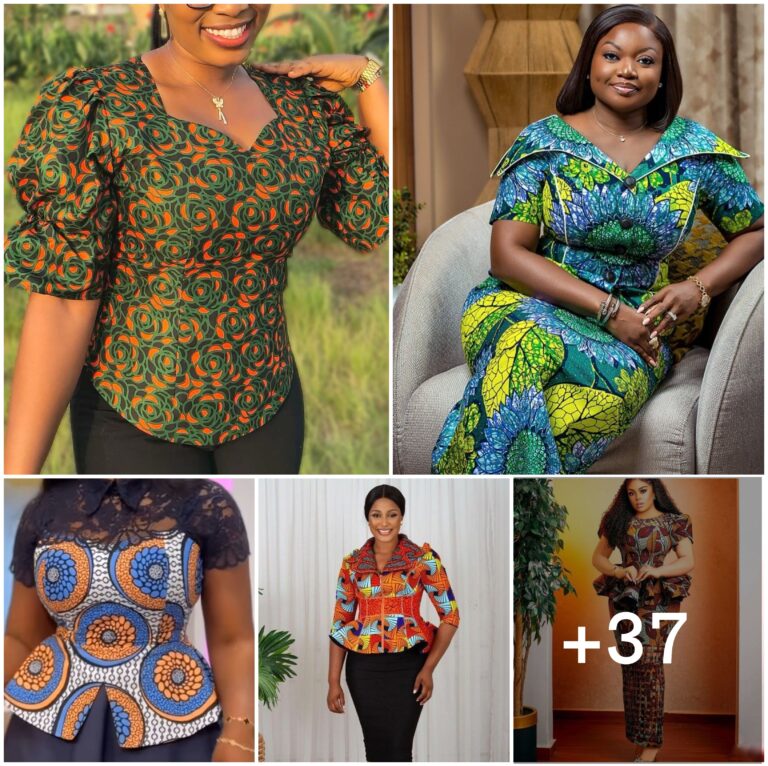 37 PHOTOS: Skirt and blouse ankara peplum tops