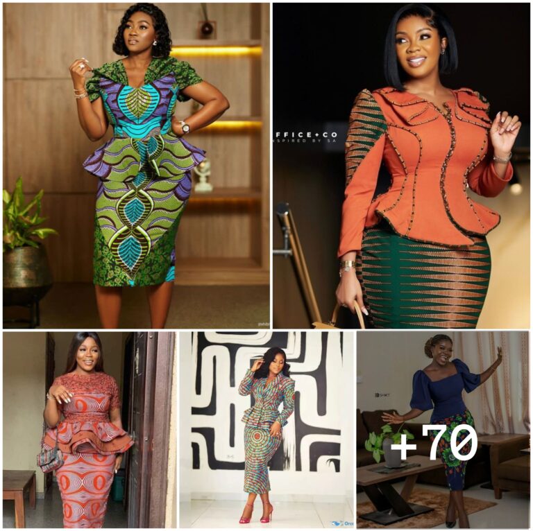 70 PHOTOS: Straight skirt and blouse ankara
