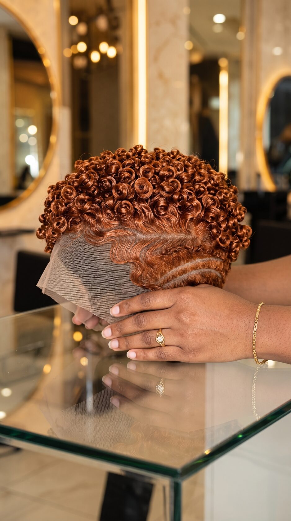 Copper Auburn Finger Waves Meet Double Carved Arc: Why Temple Wave Placement Proves A Pixie Wig Skill #africanprintdesigners
