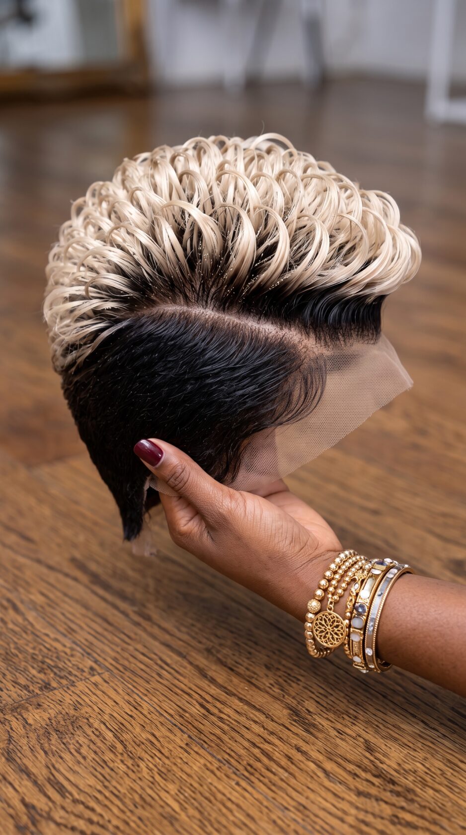 Platinum Blonde Crest Meets Dark Root Side Part: Why Dual-Tone Contrast Defines A Sculpted Pixie Wig #yourfashionassistant